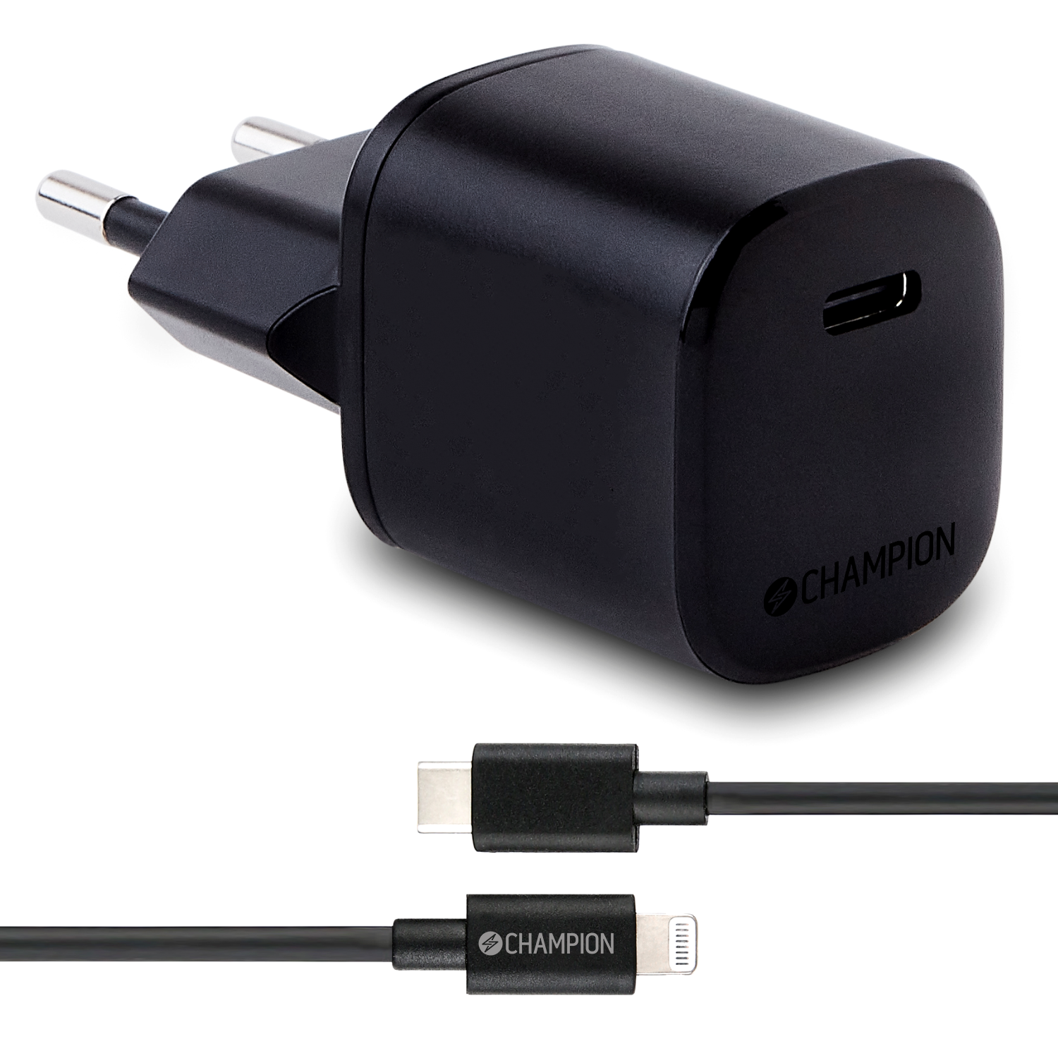 Laddare 20w Usb C Till Lightning Kabel Svart 