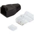 Modularkontakt RJ45 CAT6 Oskärmad + Böjskydd 100-pack Svart