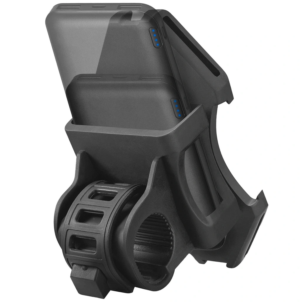 Cykel-/e-scooterhållare med inbyggd powerbank