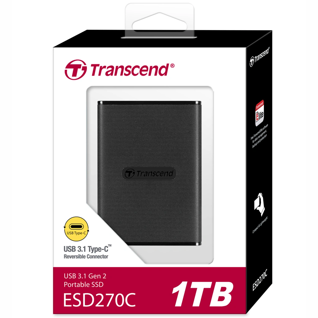 Portabel SSD ESD270C USB-C 1TB (R520/W460) Svart