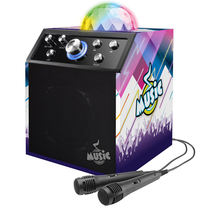 Karaoke BT Disco Cube w/2 Mics