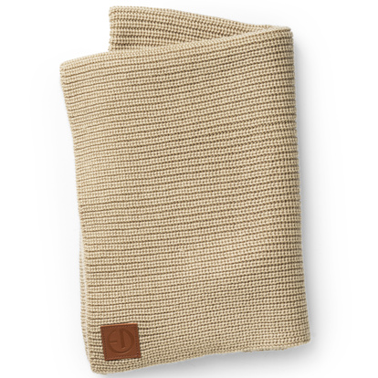 Wool Knitted Blanket - Pure Khaki
