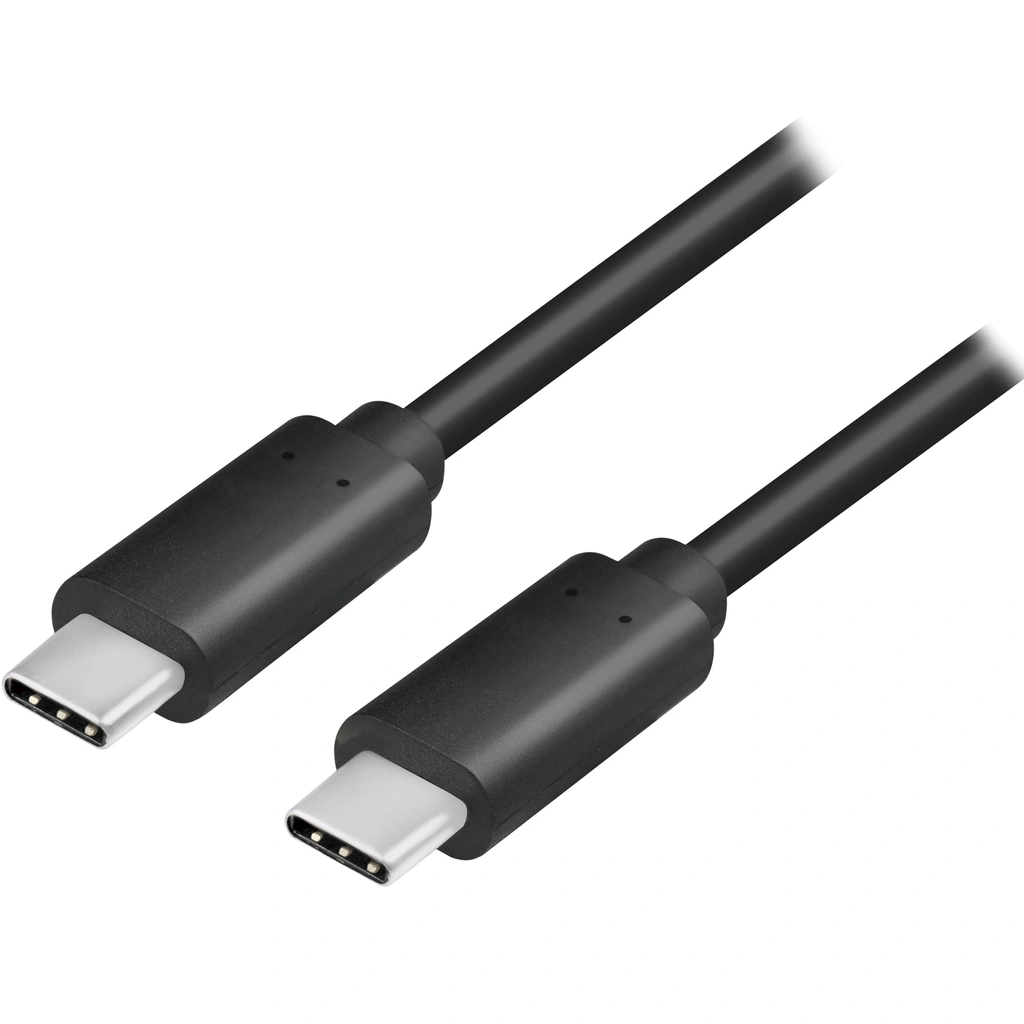 USB-C till USB-C Kabel 4K/60Hz 100W 1m Svart