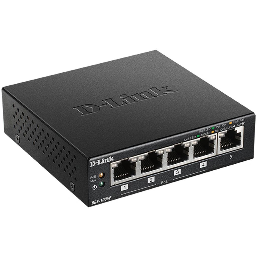 DGS-1005P 5-Port Gigabit PoE+ Switch