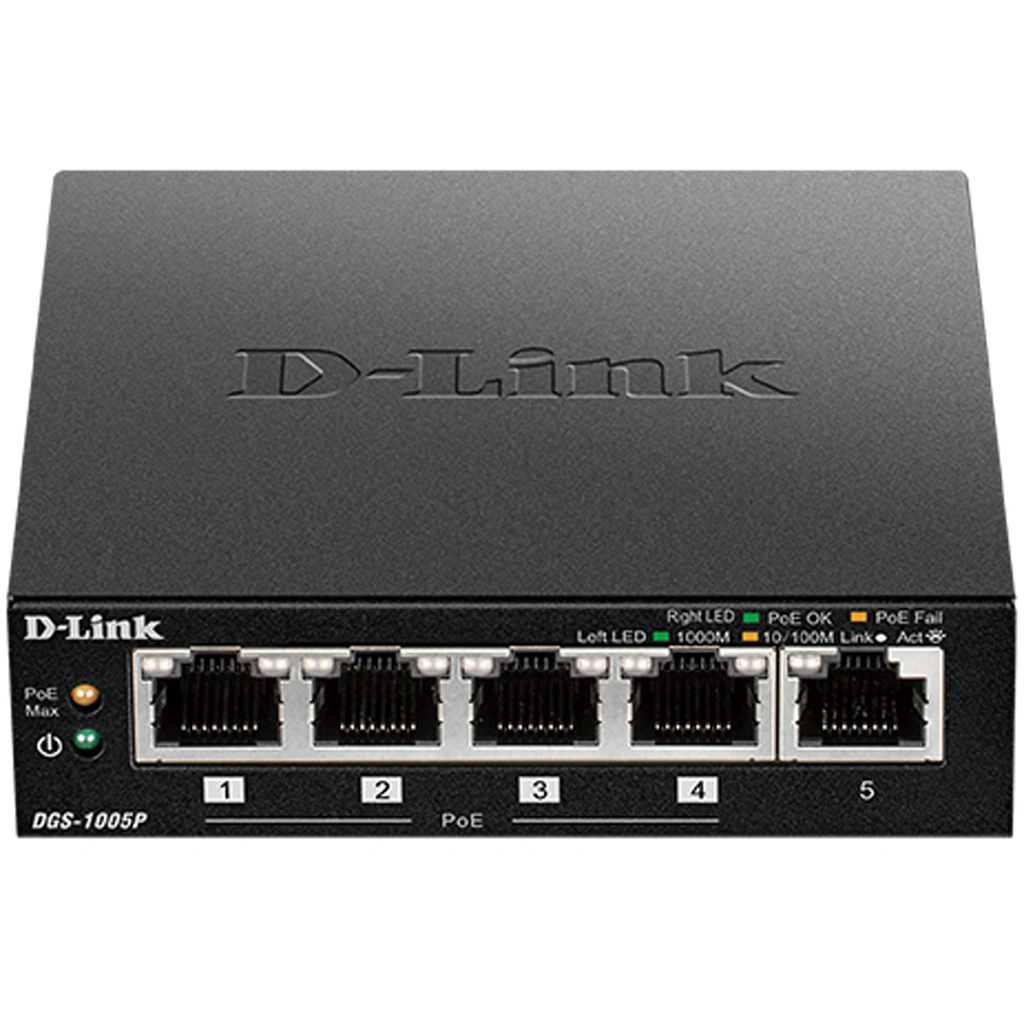 DGS-1005P 5-Port Gigabit PoE+ Switch