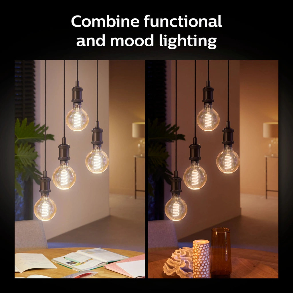 White Ambiance Filament E27 G125 Glob