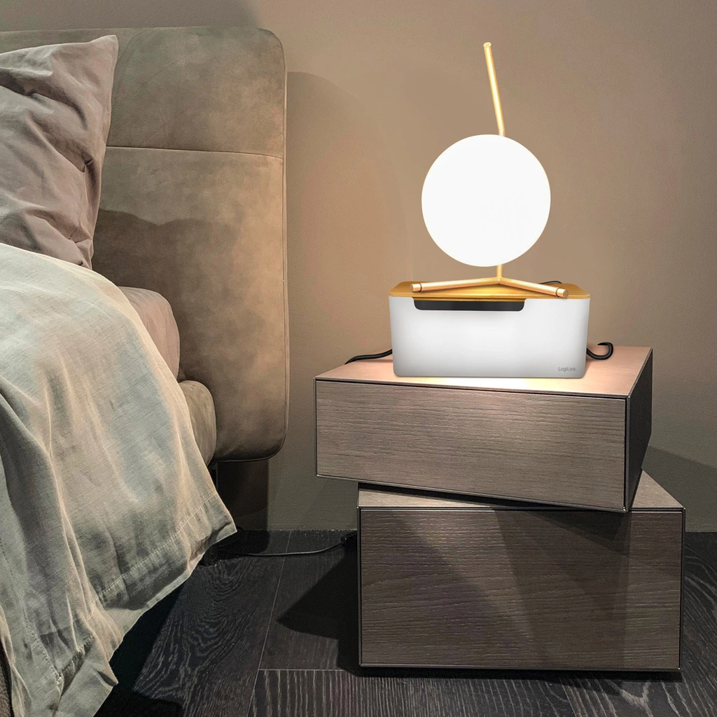 Cable box - Kabelgömma m bambulock 32x14x13cm