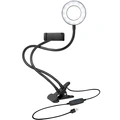 Ring light för smartphone Ø8,5 cm med klämma