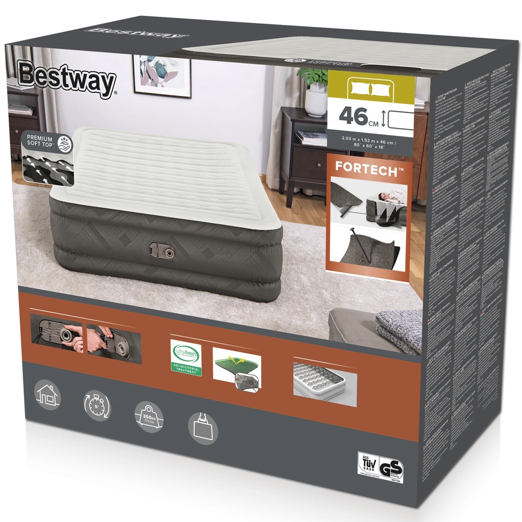 Luftmadrass Fortech 2.03m x 1.52m x 46cm