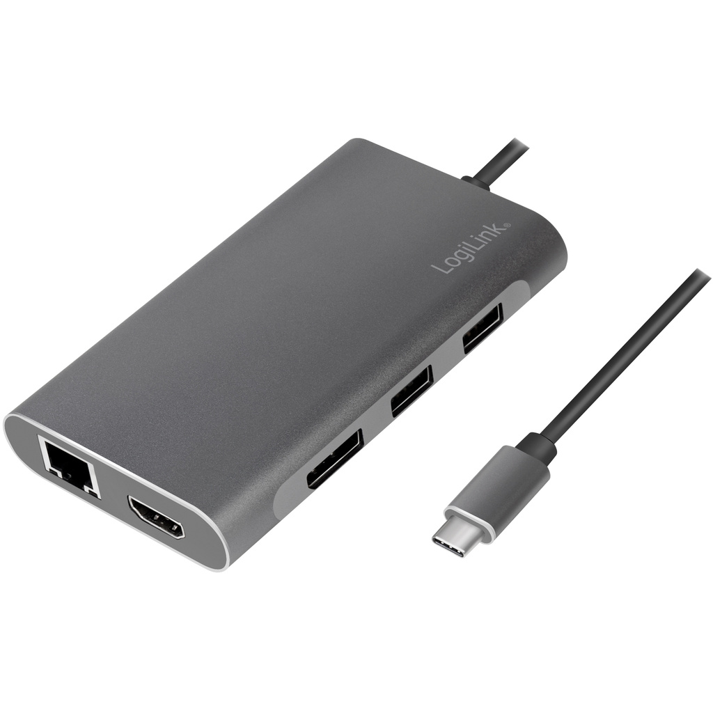 USB-C-dockningsstation 8-i-1 HDMI/DP/RJ45/USB/USB-C 100W
