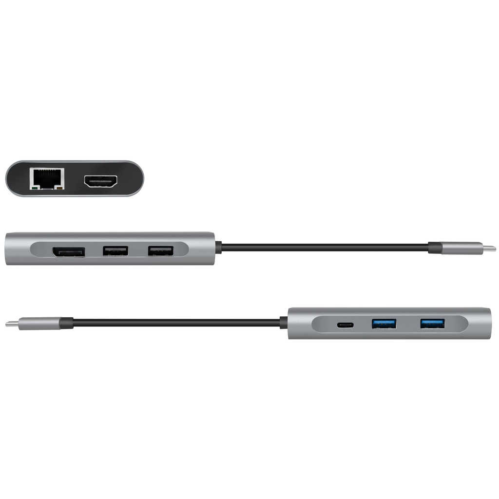 USB-C-dockningsstation 8-i-1 HDMI/DP/RJ45/USB/USB-C 100W