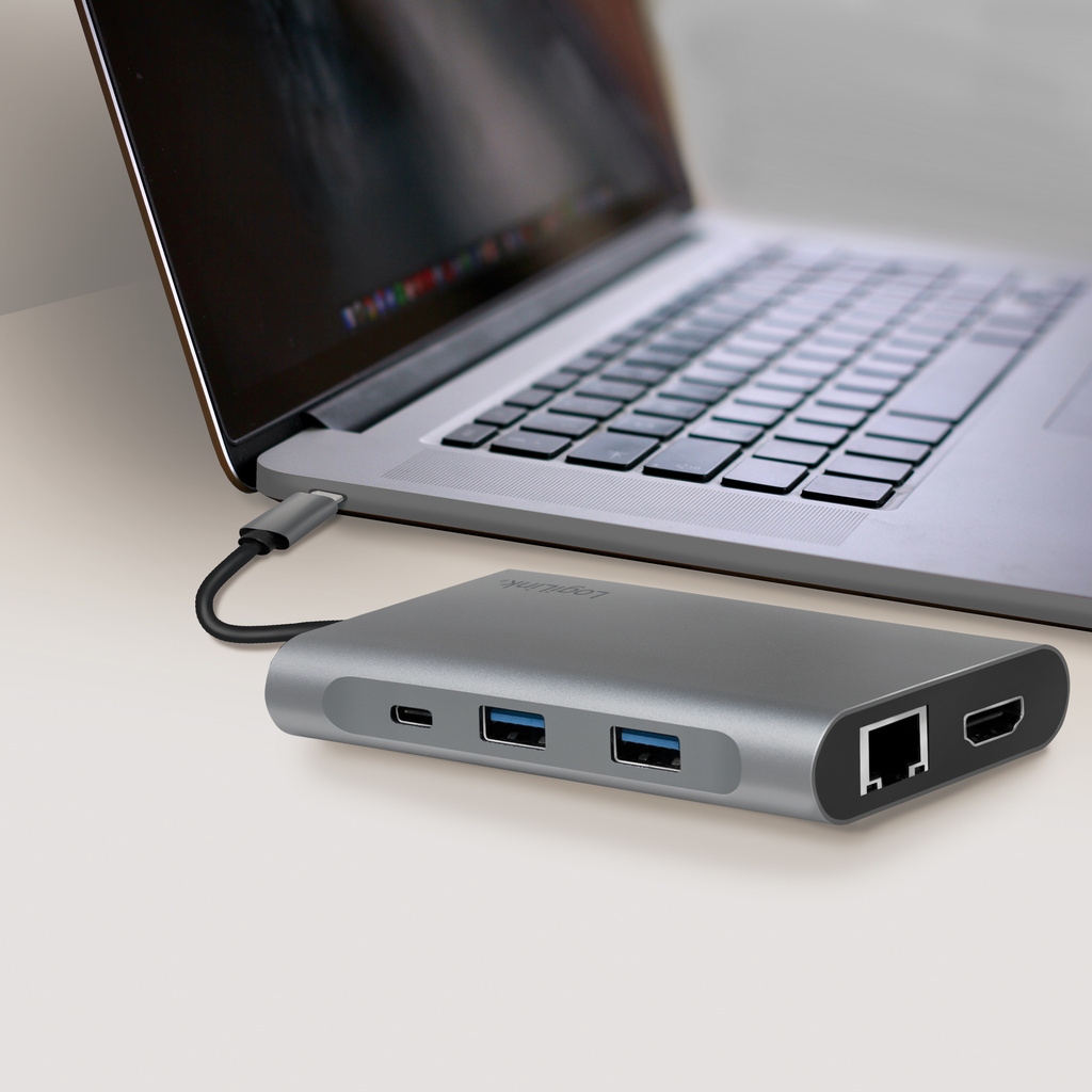 USB-C-dockningsstation 8-i-1 HDMI/DP/RJ45/USB/USB-C 100W