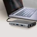 USB-C-dockningsstation 8-i-1 HDMI/DP/RJ45/USB/USB-C 100W