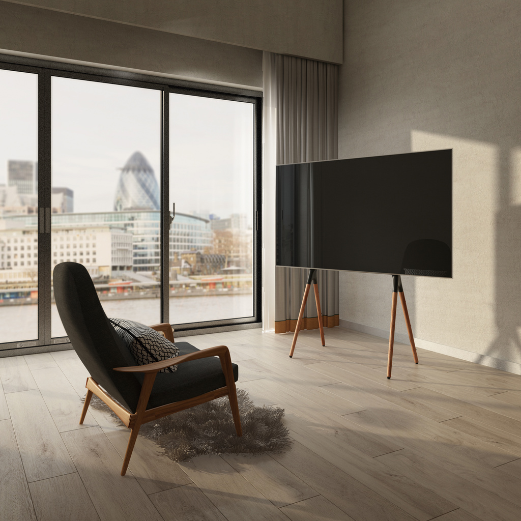 Golvstativ till TV 49-70" Svart/Valnöt