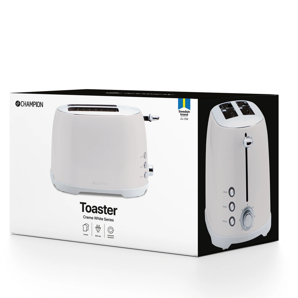 Brödrost 2 skivor 800W BR610 Creme White Series