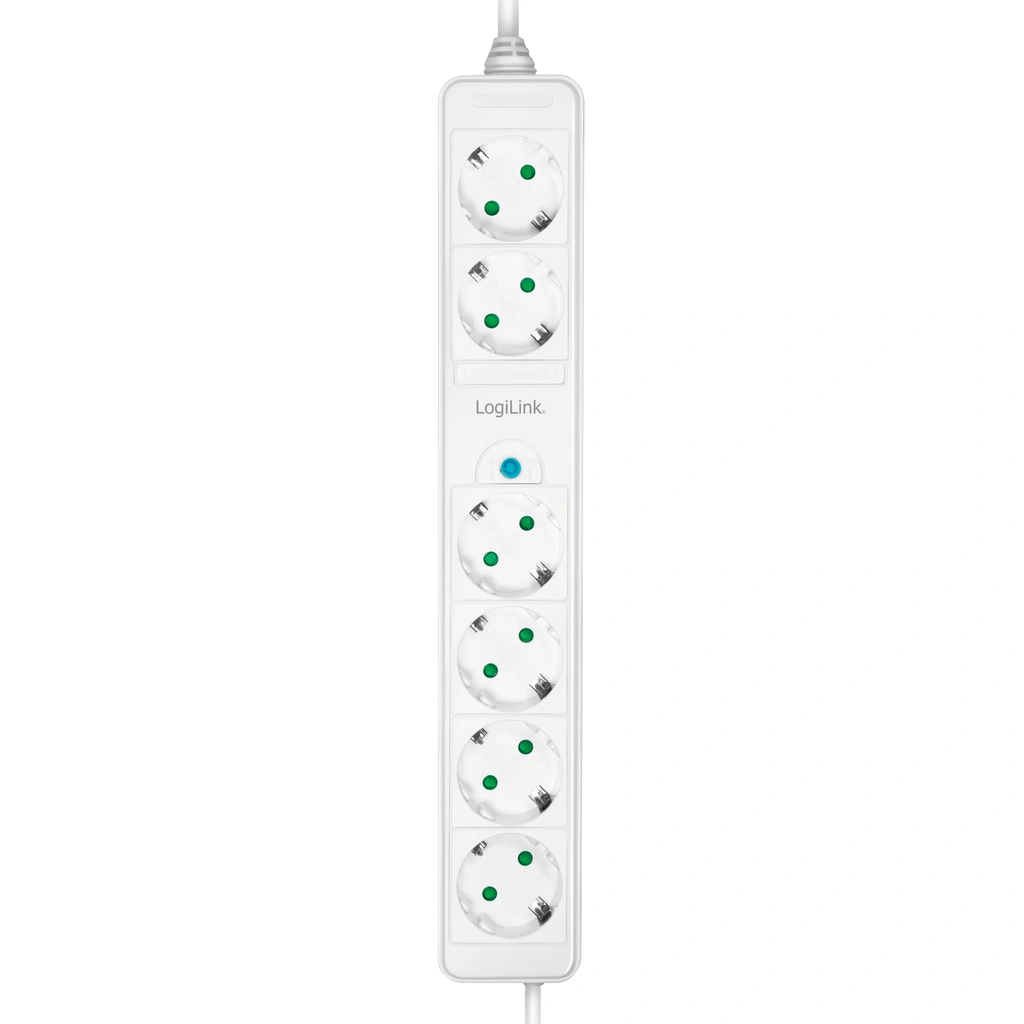 Grenuttag 4+2-vägs med fotströmbrytare Vit