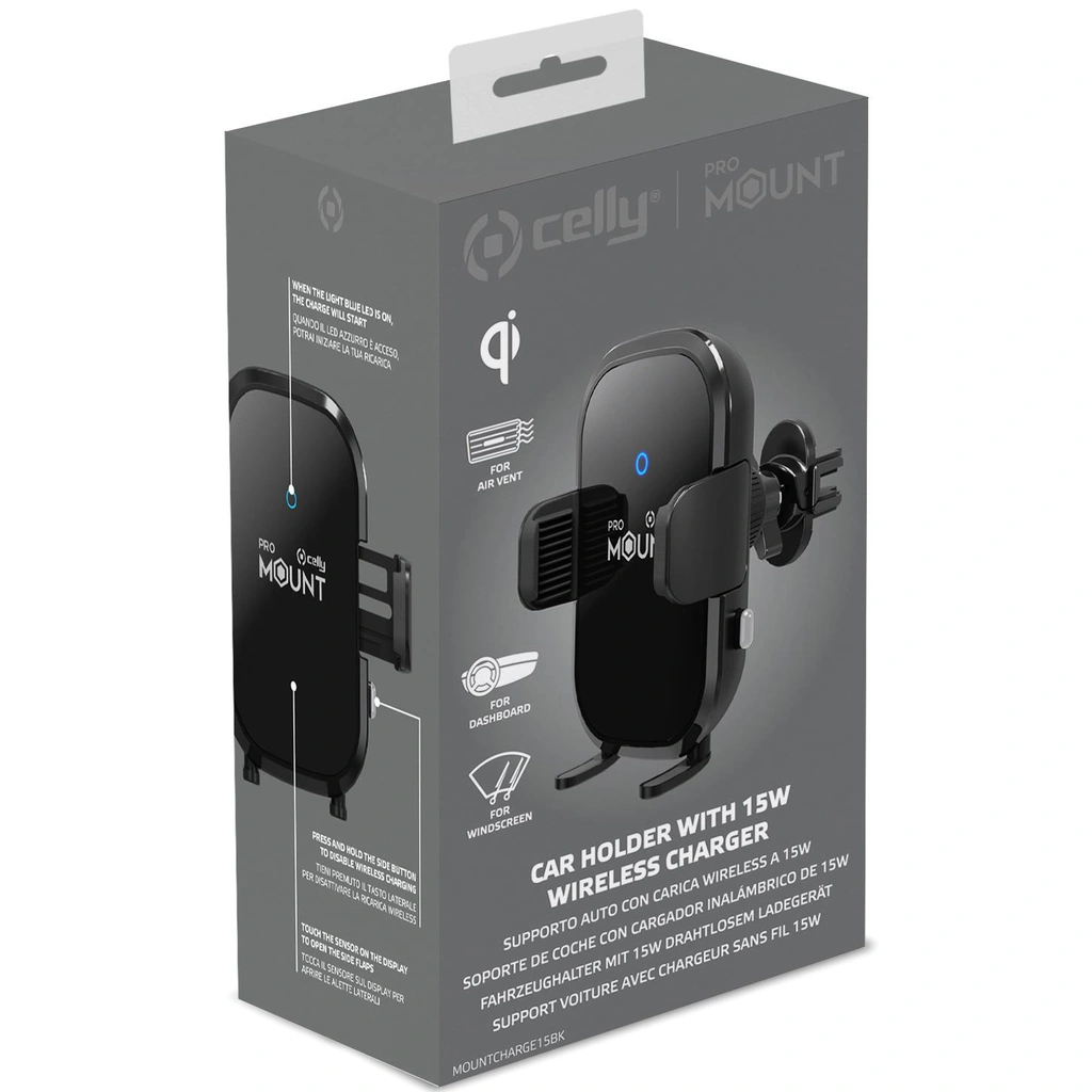 Mobilhållare Trådlös laddning 15W Autorelease
