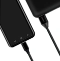 USB-A till USB-C Kabel Flätad 15W 0,3m Svart