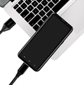 USB-A till USB-C Kabel Flätad 15W 0,3m Svart