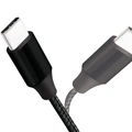USB-A till USB-C Kabel Flätad 15W 0,3m Svart