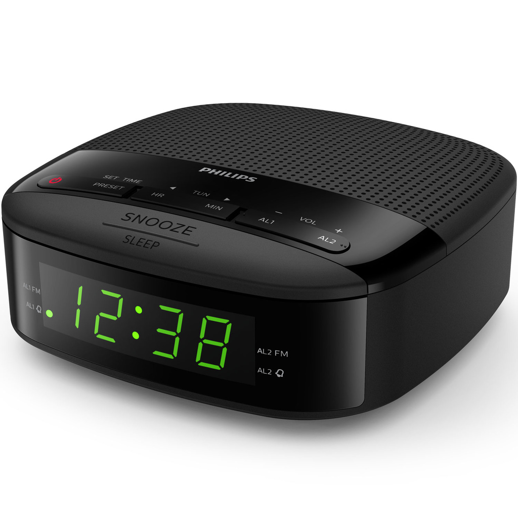 Klockradio FM Dubbla alarm Snabbval TAR3205/12 Svart