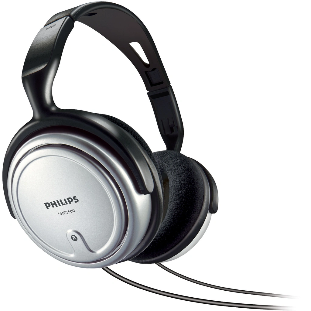 Hörlurar Over-Ear TV/Stereo Lång kabel volymkontroll SHP2500/12 Grå/Svart