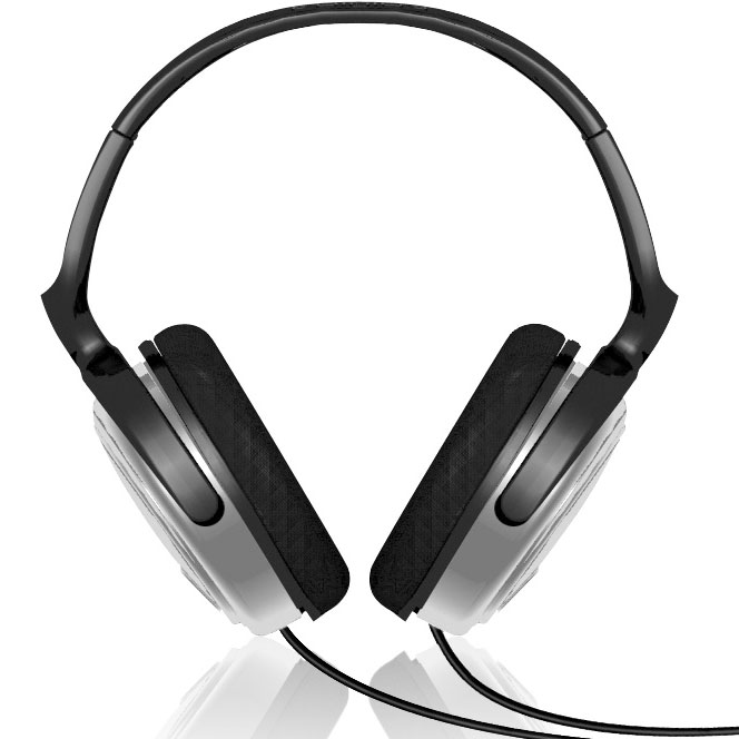 Hörlurar Over-Ear TV/Stereo Lång kabel volymkontroll SHP2500/12 Grå/Svart