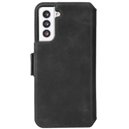 Leather Phone Wallet Galaxy S21 Svart
