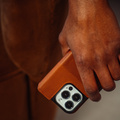 Leather Phone Wallet iPhone 13 Cognac