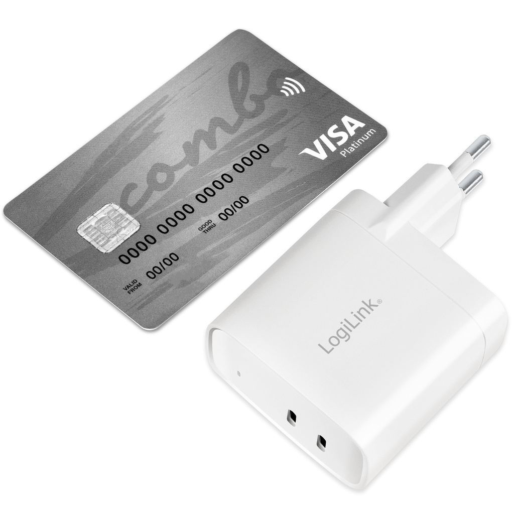 USB-laddare 2 x USB-C PD 40W GaN