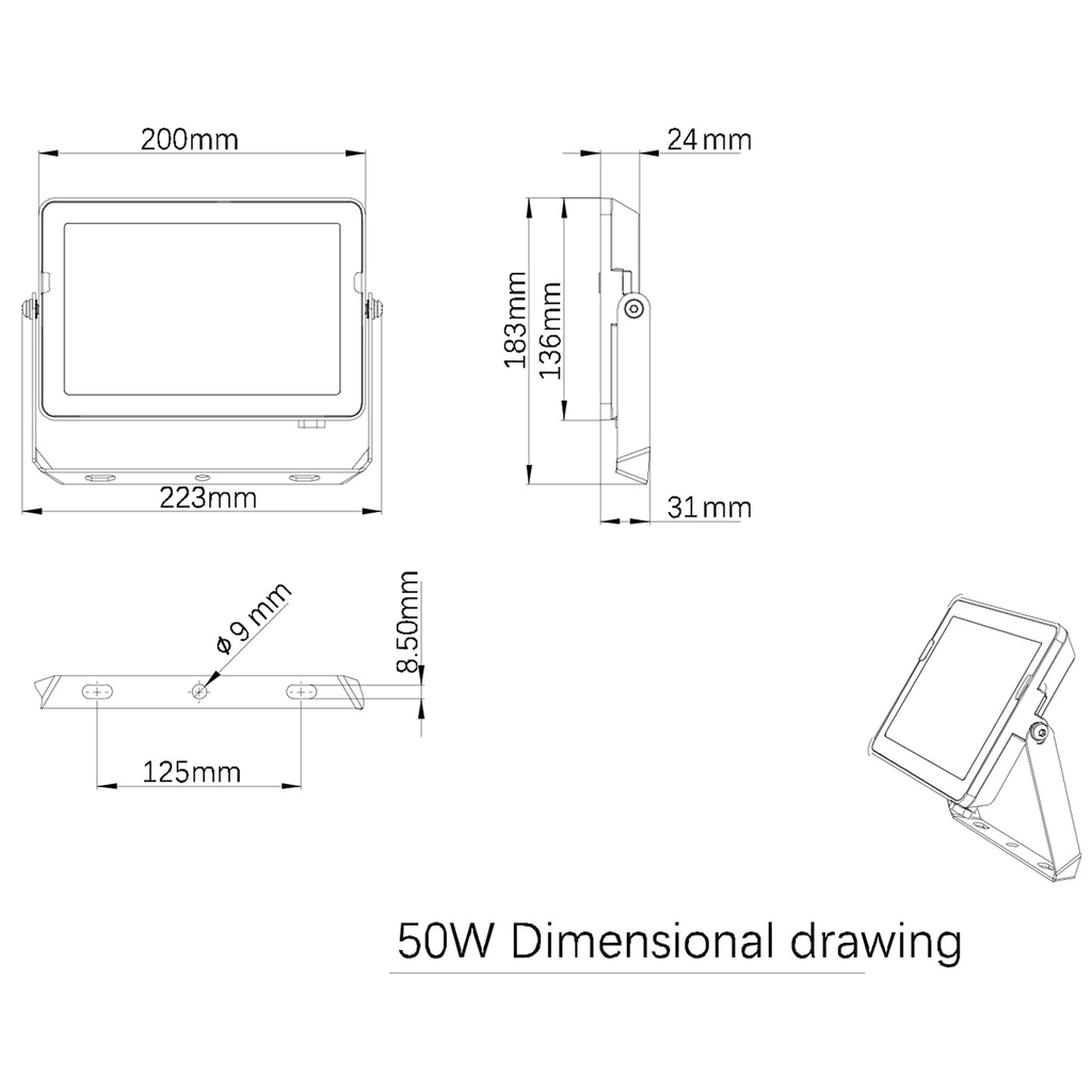 ProjectLine Strålkastare 50W 4750lm