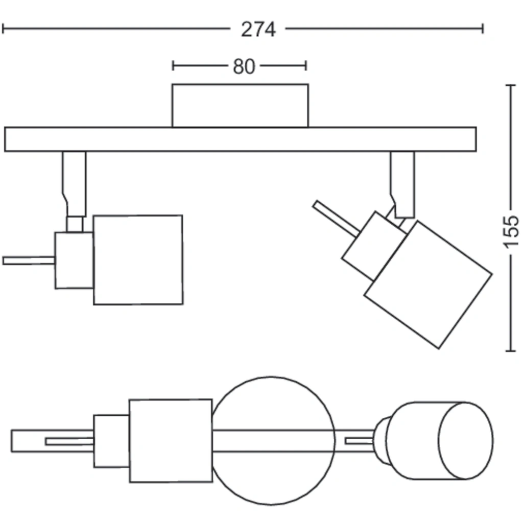 Meranti Spotlight 2 Spot Svart