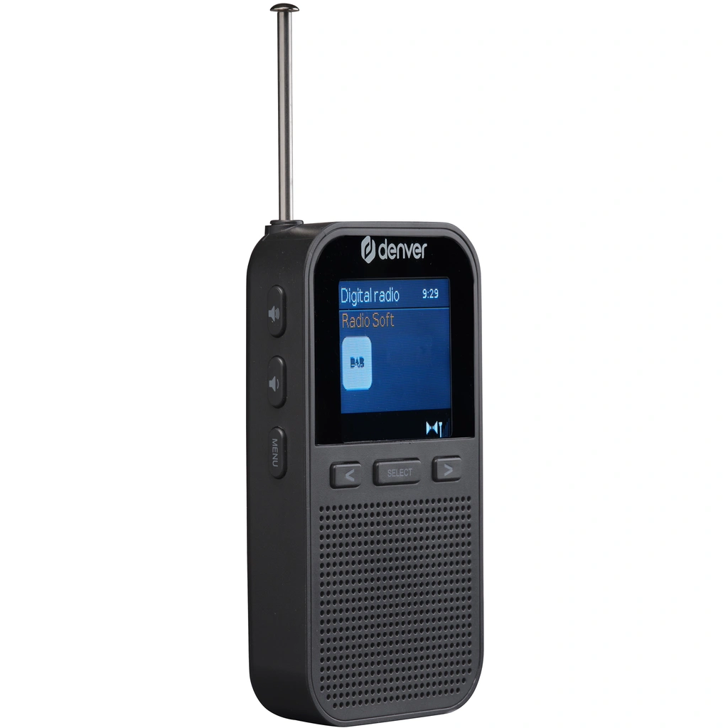Radio FM DAB+ Fick-format Laddbart batteri DAH-126 Svart