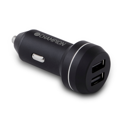 Billaddare 24W 2-Port Svart