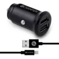 Car Charger 24W + USB-A to Lightning Cable Black