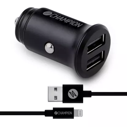 Car Charger 24W + USB-A to Lightning Cable Black