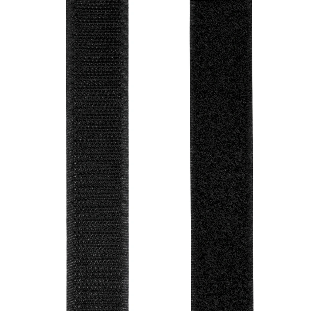 Kardborreband dubbelsidig 25mm 5 meter Svart