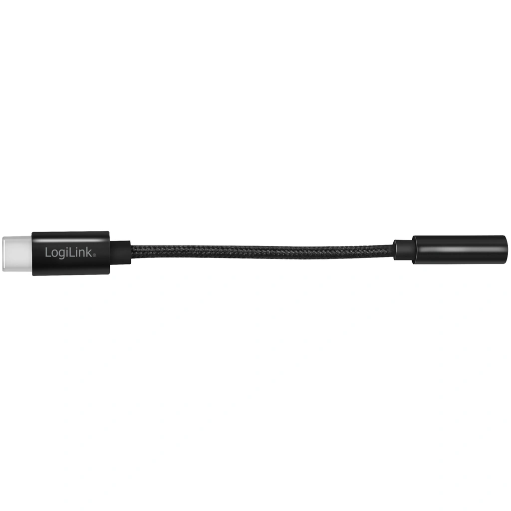 USB-C 3.5mm audio adapter DAC nylon cable 0.13m Black