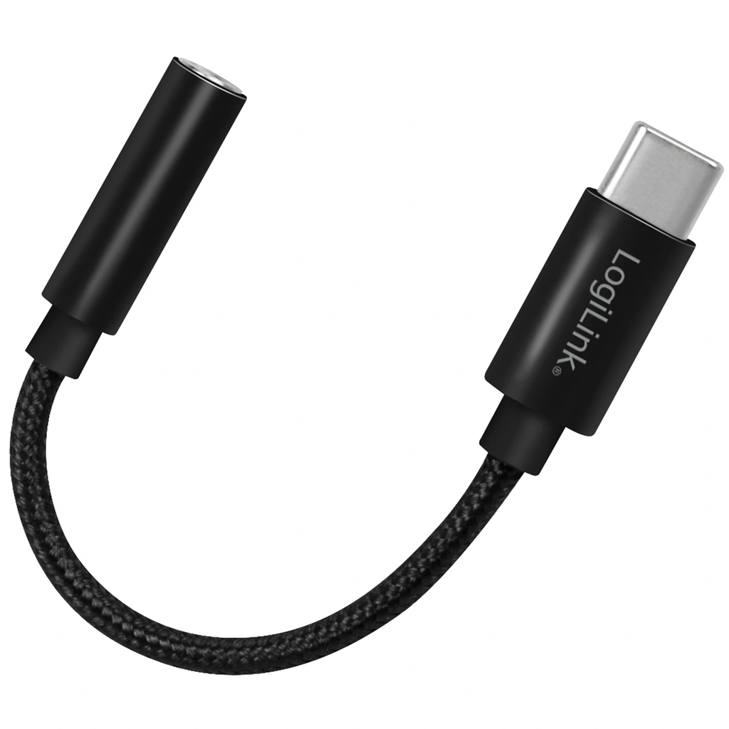 USB-C 3.5mm audio adapter DAC nylon cable 0.13m Black