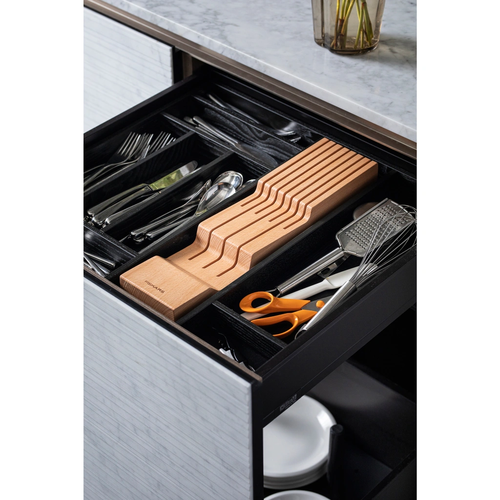 Lådinsats för knivar, trä