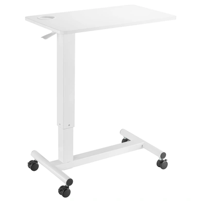 Height-adjustable bed/sofa table with gas spring White