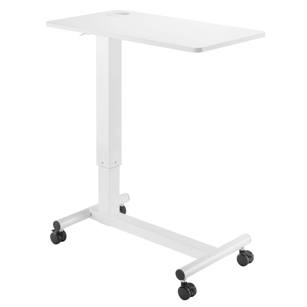 Höj-/sänkbart säng-/soffbord med gasfjäder Vit