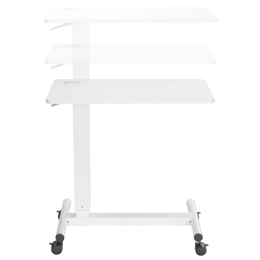 Höj-/sänkbart säng-/soffbord med gasfjäder Vit