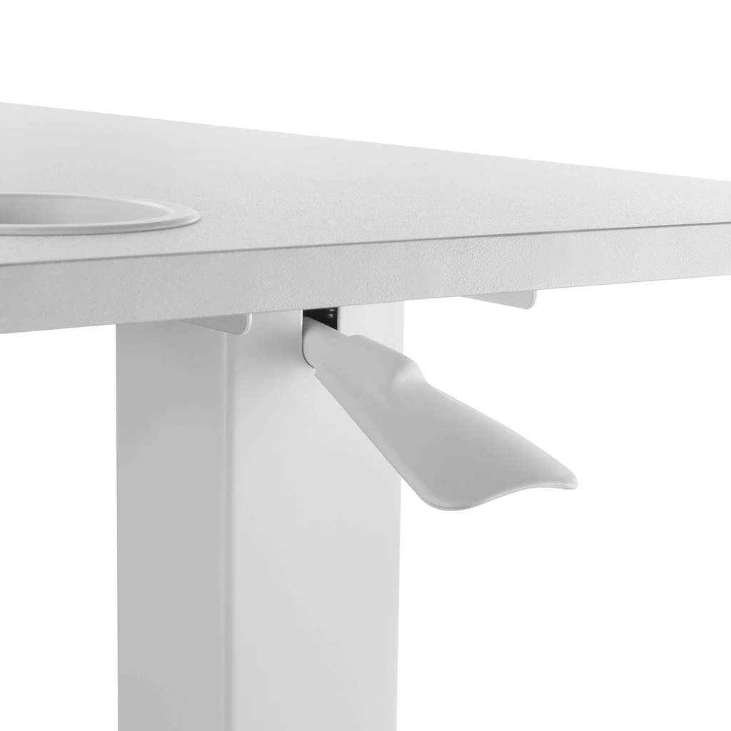 Höj-/sänkbart säng-/soffbord med gasfjäder Vit