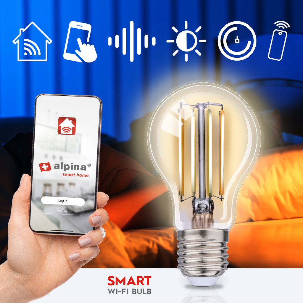 WiFi Smart E27 LED Filament Varmvit 7W 806 lm