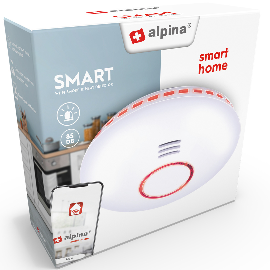 WiFi Smart Brandvarnare (Rök+Värme)
