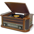 Musik-anläggning Vinyl CD Radio Bluetooth Retro-design NR560 Trä