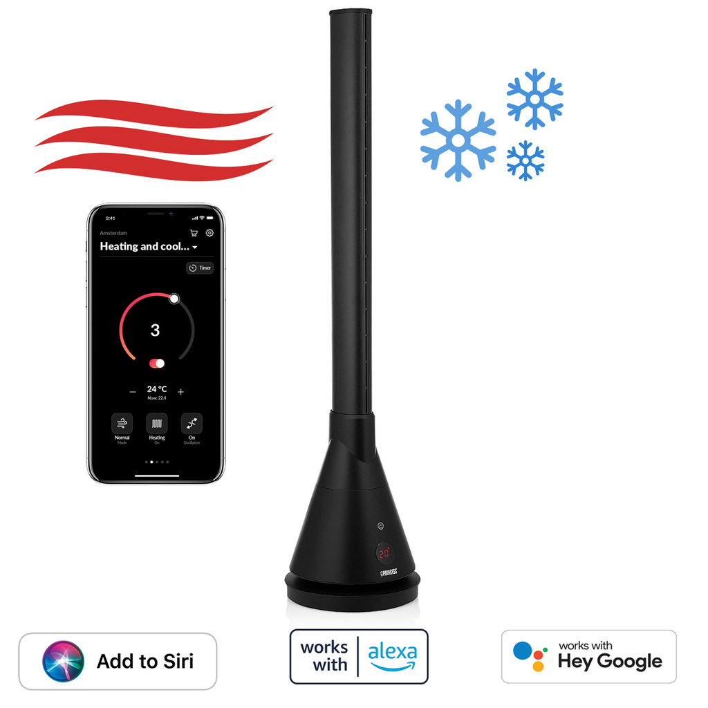 Smart uppvärmnings-/kylningstornfläkt  Appstyrd – 2 000 W    348700