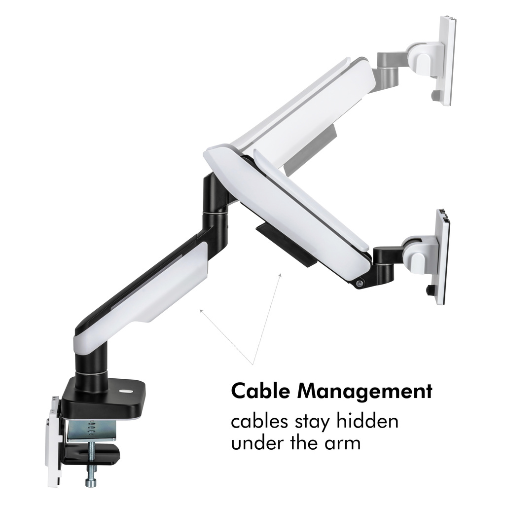 Gaming-monitorarm 17-32" med belysning  Svart/Vit