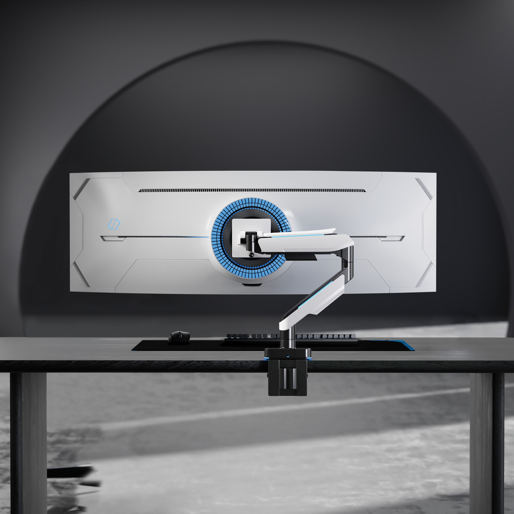 Gaming-monitorarm 17-32" med belysning  Svart/Vit